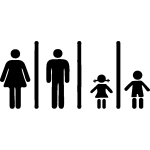 Sticker porte wc homme, femme et enfants