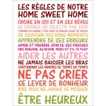Sticker poster citation les règles de notre home sweet home Sticker poster citation les règles de notre home sweet home