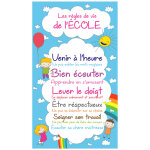 Sticker poster citation les rgles de vie de l'ecole