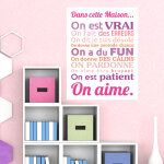 Sticker poster dans cette maison couleurs girly Sticker poster dans cette maison couleurs girly