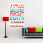 Sticker poster les règles de la maison multicolore Sticker poster les règles de la maison multicolore