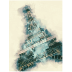 Sticker poster tour eiffel aquarelle