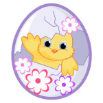 Sticker poulet de pques