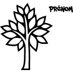 Sticker prnom personnalisable arbre