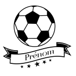 Sticker prénom personnalisable ballon de foot Sticker prénom personnalisable ballon de foot