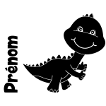 Sticker prnom personnalisable bb dinosaure