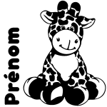 Sticker prnom personnalisable bb girafe