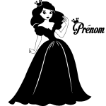 Sticker prnom personnalisable belle princesse