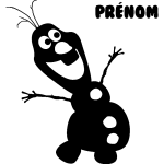 Sticker prénom personnalisable le bonhomme de neige gentil Sticker prénom personnalisable le bonhomme de neige gentil