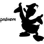 Sticker prénom personnalisable le canard content Sticker prénom personnalisable le canard content