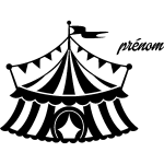 Sticker prénom personnalisable chapiteau de cirque Sticker prénom personnalisable chapiteau de cirque