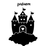 Sticker prénom personnalisable château Sticker prénom personnalisable château