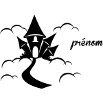 Sticker prénom personnalisable château dans les nuages Sticker prénom personnalisable château dans les nuages