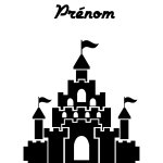 Sticker prnom personnalisable chteau de princesse 2