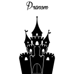 Sticker prnom personnalisable chteau de princesse 3