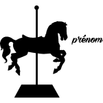 Sticker prénom personnalisable cheval de bois Sticker prénom personnalisable cheval de bois