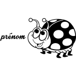 Sticker prnom personnalisable coccinelle