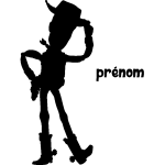 Sticker prénom personnalisable le cow - boy shérif Sticker prénom personnalisable le cow - boy shérif