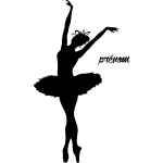 Sticker prnom personnalisable danseuse toile