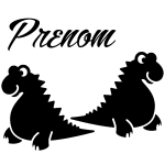 Stickers prnom personnalisable dinosaures