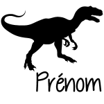 Sticker prnom personnalisable dinosaure
