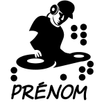 Sticker prnom personnalisable dj