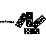Sticker prnom personnalisable dominos