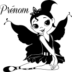 Sticker prnom personnalisable fe danseuse