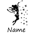 Sticker prnom personnalisable fe en robe lgante