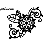 Sticker prnom personnalisable fleur