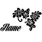 Stickers prénom personnalisable fleurs d'hawaii Stickers prénom personnalisable fleurs d'hawaii