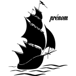 Sticker prénom personnalisable galion Sticker prénom personnalisable galion