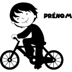 Sticker prénom personnalisable le garçon sur son vélo Sticker prénom personnalisable le garçon sur son vélo
