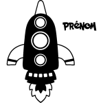 Sticker prénom personnalisable grosse fusée Sticker prénom personnalisable grosse fusée