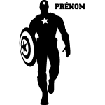 Sticker prénom personnalisable super - héro patriote Sticker prénom personnalisable super - héro patriote