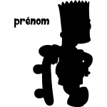 Sticker prnom personnalisable le jeune rebelle et son skate