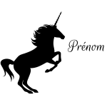 Sticker prnom personnalisable licorne