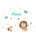 Stickers prnom personnalisable lion le chef de la tribu