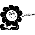 Sticker prnom personnalisable marguerite