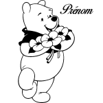 Sticker prénom personnalisable l'ourson et les fleurs Sticker prénom personnalisable l'ourson et les fleurs