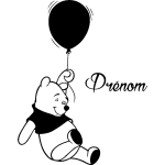 Sticker prénom personnalisable l'ourson vole Sticker prénom personnalisable l'ourson vole