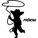 Sticker prénom personnalisable petit cowboy Sticker prénom personnalisable petit cowboy