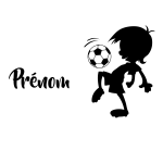 Sticker prénom personnalisable petit joueur de foot Sticker prénom personnalisable petit joueur de foot