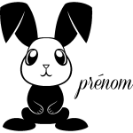 Sticker prnom personnalisable petit lapin