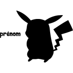 Sticker prnom personnalisable petit monstre lectrique
