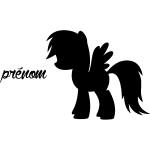 Sticker prénom personnalisable petit poney volant Sticker prénom personnalisable petit poney volant