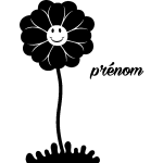 Sticker prnom personnalisable petite fleur