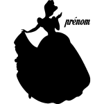 Sticker prnom personnalisable la princesse au bal