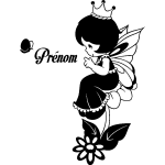 Sticker prnom personnalisable la princesse des fes