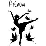 Sticker prnom personnalisable princesse de papillon
